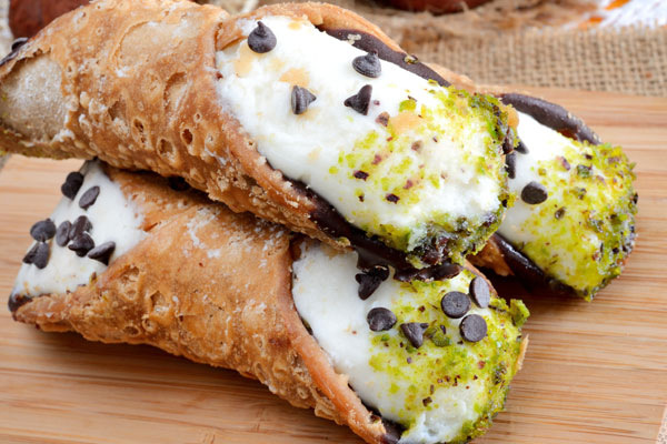 Cannoli with ricotta the most popular dessert in Sicily